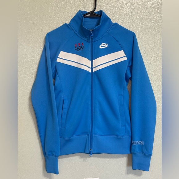 Nike Beijing 2008 Vintage Y2K Women’s Medium Blue Jacket USA Olympics - Picture 1 of 10